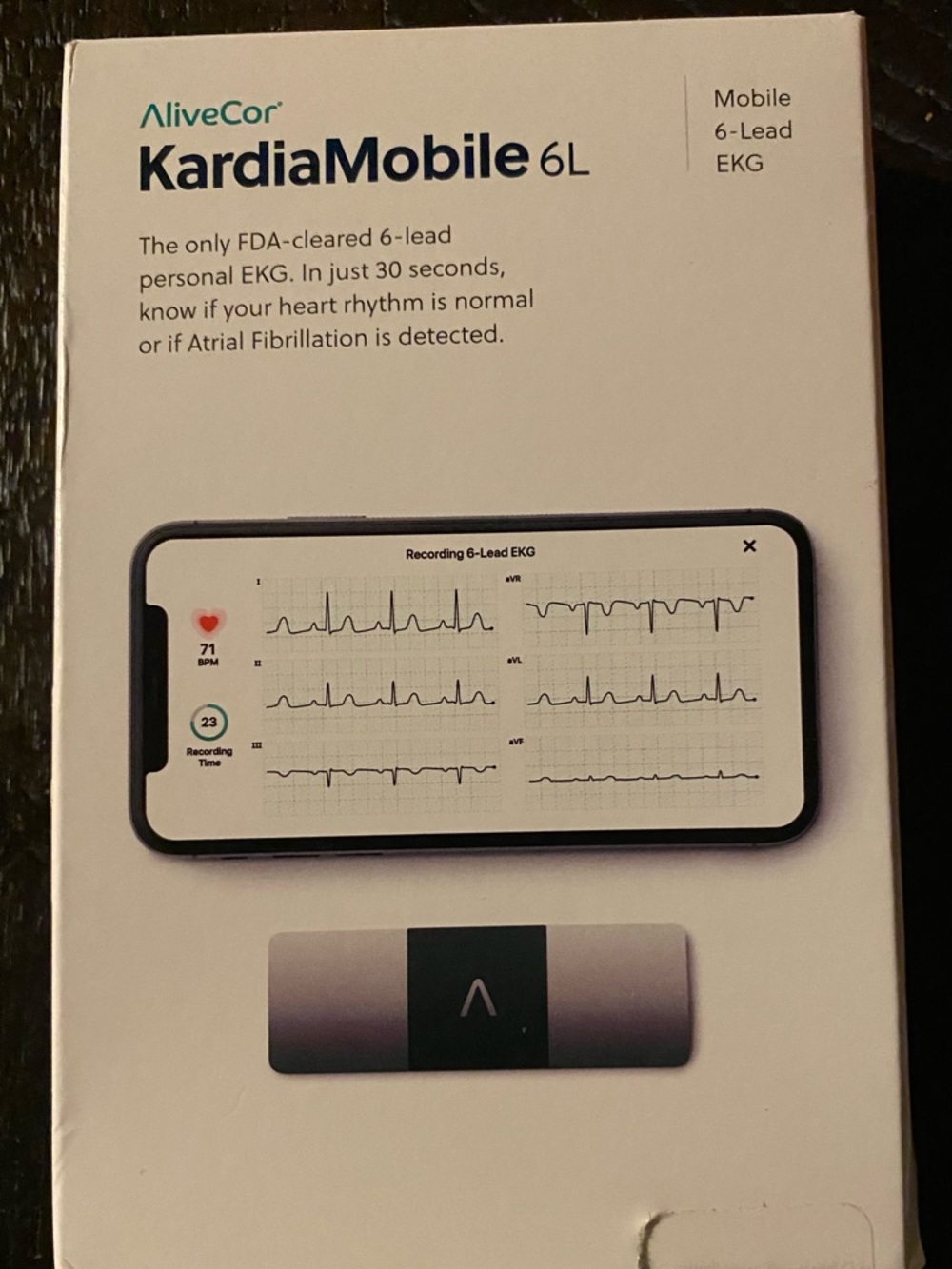 KardiaMobile 6L Mobile 6-Lead EKG - White/Gray